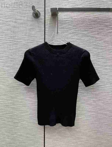 

women's knits & tees designer 2023 spring summer o neck short sleeve high end jacquard pullovers sweater ao16, White