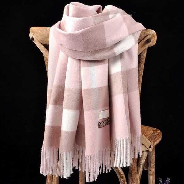 

designer cashmere scarf winter women and men long quality headband fashion classic printed check big plaid shawlssgme, Blue;gray