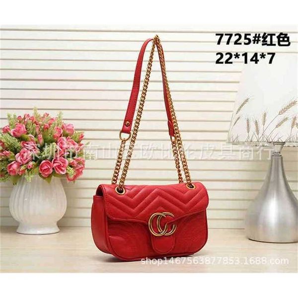 

handbag 2023 fashion women's bag leather quality handbag sewing chain women's shoulder diagonal bag