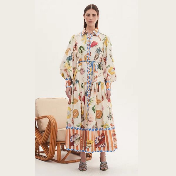 

australian designer dress fritillaria button tropical fruit print lining dress, Black;gray