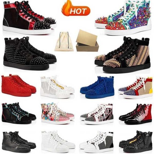 

2022 luxury loafers red designer shoes platform sneakers big size us 13 junior spikes mens womens casual shoe black glitter flat trainers eu