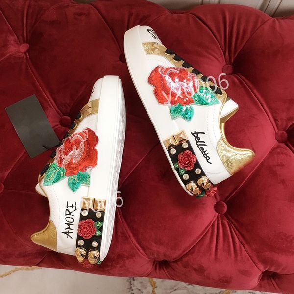 

2023 mens leather casual shoes platforms print pattern couple fashion personality wild sports shoes, Black