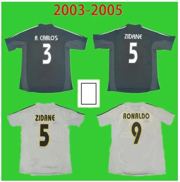 

2003 2004 2005 real madrids retro soccer jerseys morientes zidane figo raul hierro roberto carlos 03 04 05 vintage football shirts home whit, Black;yellow