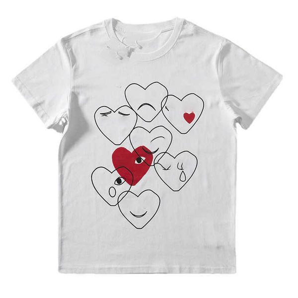 

designer t shirt commes des garcons 20ss fashion brand printed lovers' t shirt multi love short sleeve cdgs, White;black