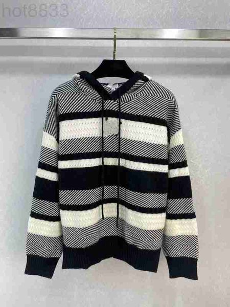

women's sweaters designer 2022 autumn winter milan runway hooded long sleeve high end jacquard pullover jfwn, White;black