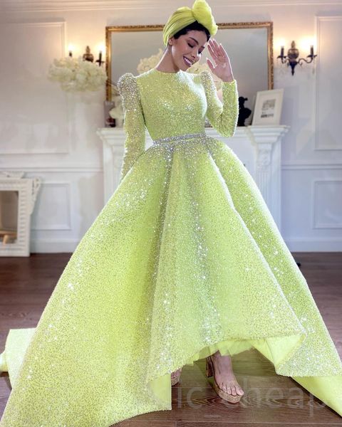 

2023 arabic aso ebi sequined lace prom dresses beaded crystals ball gown evening formal party second reception birthday engagement gowns dre, Black