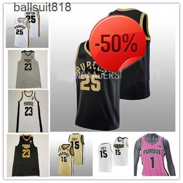

ncaa college purdue boilermaker basketball jerseys jaden ivey zach edey braden smith brand newman fletcher loyer david jenkins jr, Black