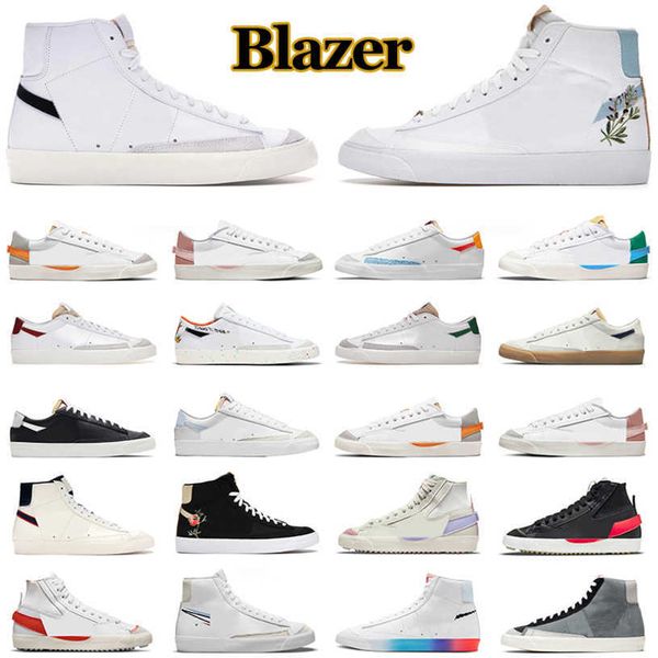 

Men OG Blazer Mid 77 Vintage Blazers Jumbo Women Casual Shoes Black White Indigo Pine Green Pomegranate Arctic Punch Mens Trainers Designer Platform Sneakers 7W87, (14) 36-40
