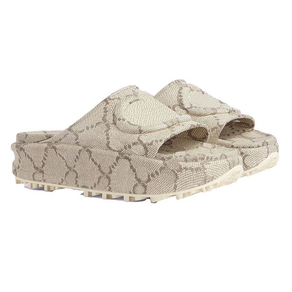 

sandals designer woman slipper platforms slide fashion embroidered canvas thick sole sandal summer home shoes beach sandles eu45, Black
