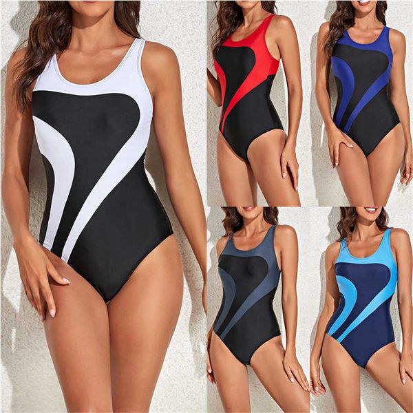 

monokinis designer luxury 2023 one-piece bikini tight-fitting backless color print swimsuit, Black