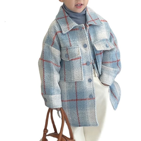 

tench coats winter kids trench jackets plaid woolen knitted outerwear boys thick warm quilted wind coats 230311, Camo