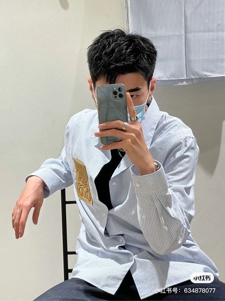 

lowew 2023 casual shirt men's women's luxury gift summer office, White;black