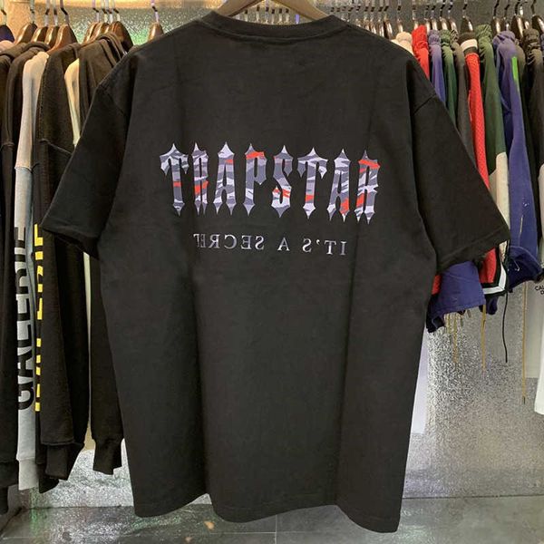 

summer mens trapstar t shirt designer chest letter graffiti printing round neck short sleeve trend black tshirt large size men women tee, White;black