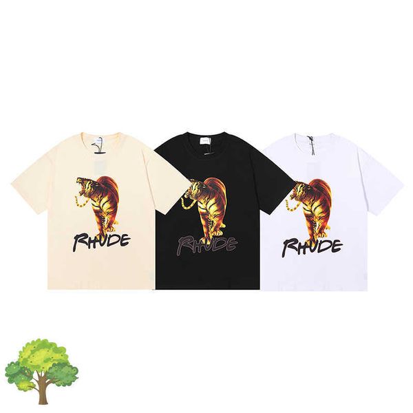 

men's t shirts s men women meichao rhude iger hd printing high gram weight double yarn cotton shortsleeved, White;black