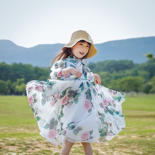 

summer girl's dresses fashion kids girl flowers dress party dress toddler girls outwear skirt beach clothing, Red;yellow