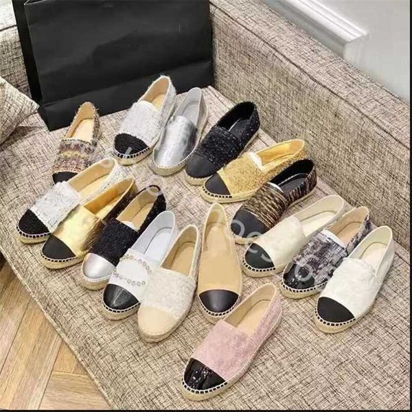 

30color Luxury Casual Women Shoes Espadrilles Summer Designers ladies flat Beach Half Slippers fashion woman Loafers Fisherman canvas Shoe with box size 35-41 KFOU