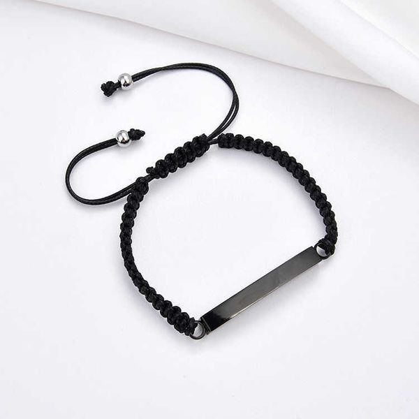 

bracelets stainless steel smooth curved strip for ashes perfume and other commemorative woven rope bracelet black link a