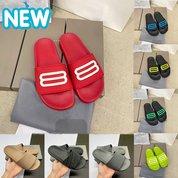 

paris designer slipper mens womens summer new pool slides fashion luxury glow in the dark casual slippers men ladies beach rubber black whit