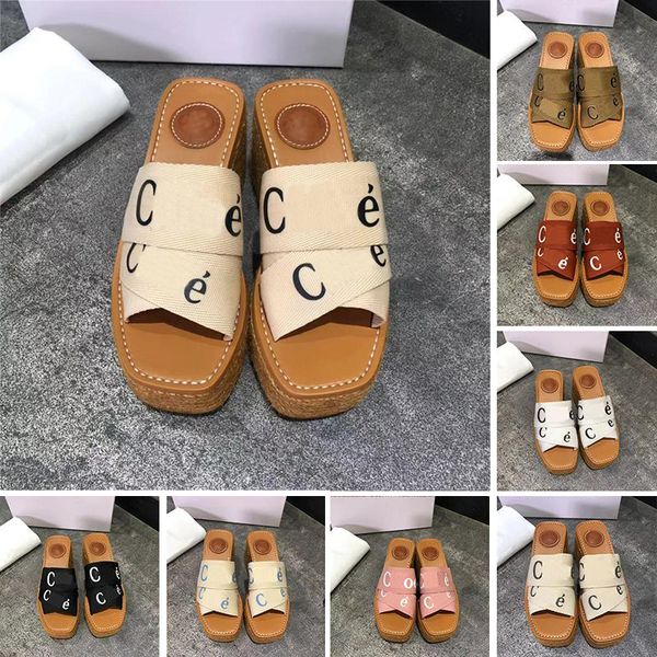 

women woody slippers mules low high flat thick sole slippers sandals slides designer canvas summer white black sail lady beach flip flops sh