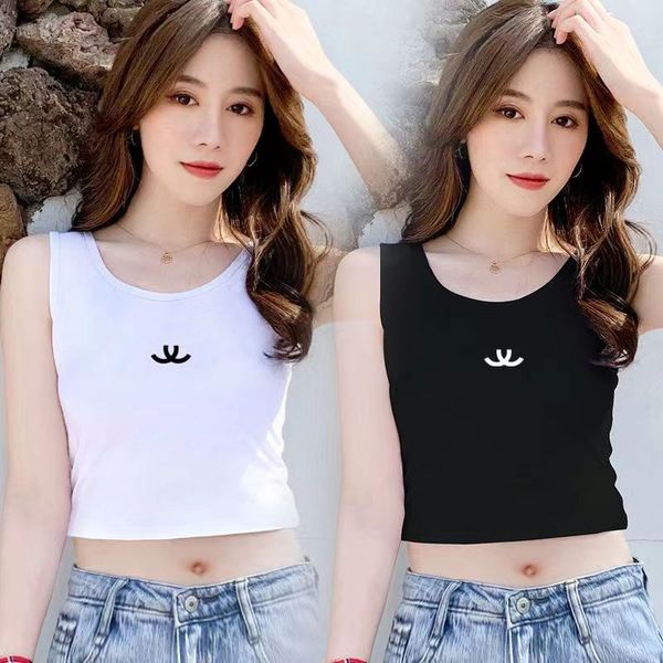 

women's tank printed milk sand cotton tank shorts designer dress yoga dress bra tank women's solid vintage t-shirt, White