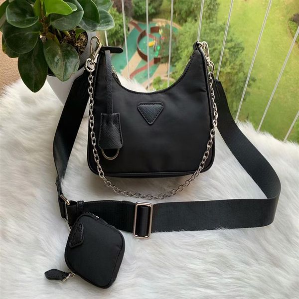 

black canvas hobo women evening bags fashion purse lady shoulder bag handbag chains handbags messenger2923