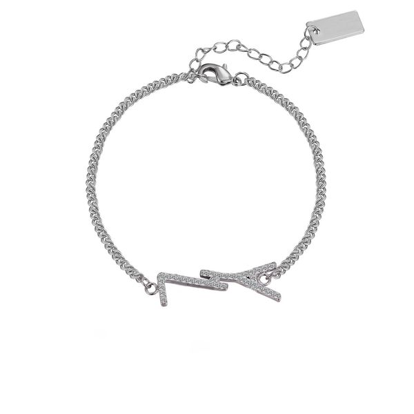 

2023 luxury fashion chains designer light luxury senior all-match zircon bracelet no box, Black