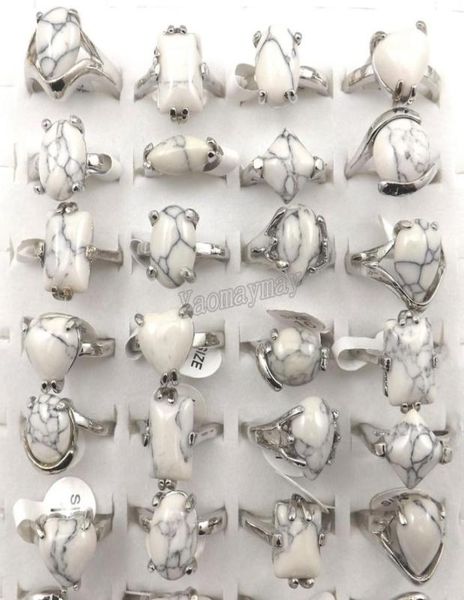 

natural white turquoise rings women039s ring for promotion 50pcs whole9479650, Golden;silver