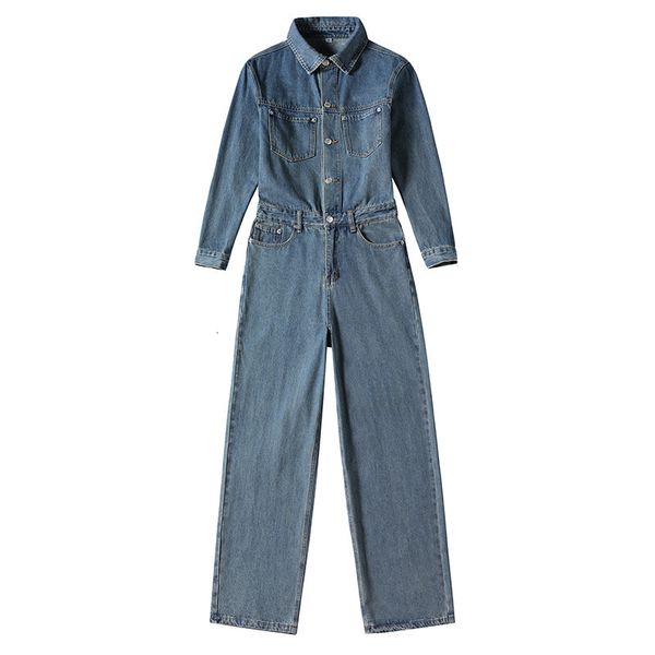 

men s jeans firmranch spring autumn baggy cargo denim coveralls for men women classic jumpsuit jacket with pants catsuits 230311, Blue