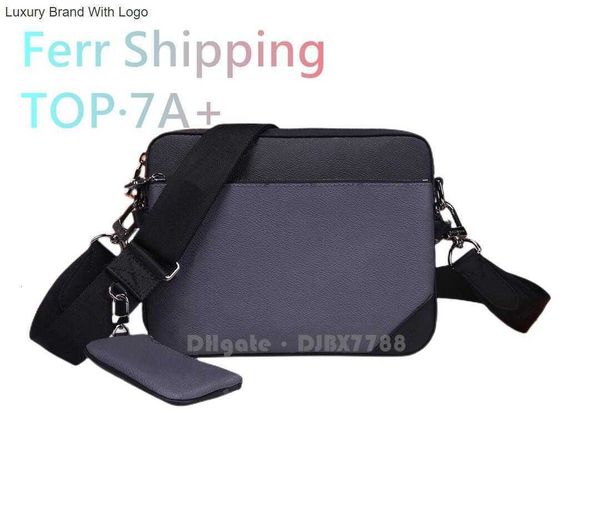 

l bag 2023 handbags designer luxury mens bag m69443 designer trio messenger bag men casual cross body bags with small coin purse single sho, Black