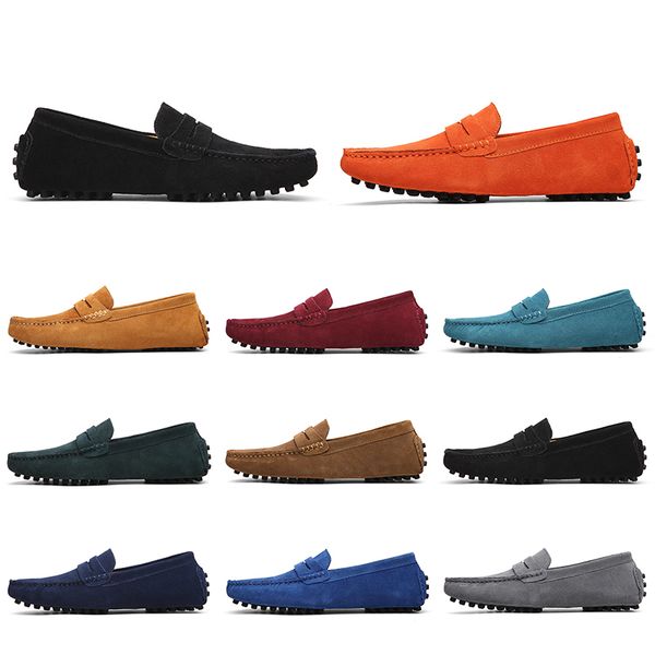 

mens women outdoor shoes leather soft sole black red orange blue brown orange comfortable sneaker 028