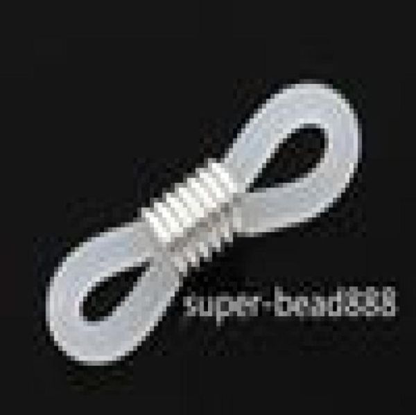 

500pcs rubber looped end connectors for eyeglass holder necklace chain 20x6mm6349935, Silver