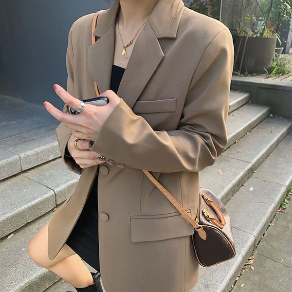 

women's suits blazers women blazer spring and autumn autumn clothes korean version loose suit brown casual blazer women jacket 230311, White;black