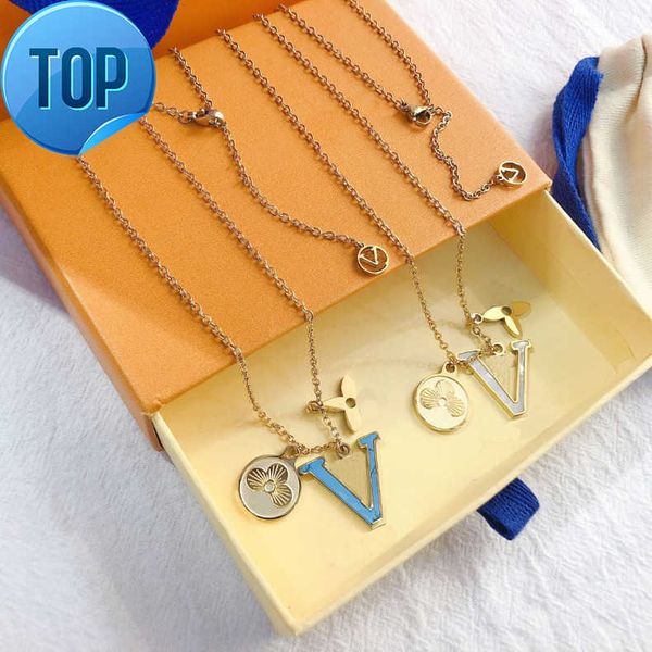 

fashion designer pendant necklaces womens 18k gold plated stainless steel choker chain letter pendants necklace wedding jewelry accessories, Silver