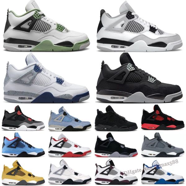 

jumpman 4 4s mens basketball shoes university blue sail white cement red thunder seafoam craft pn dust military black canvas oreo women trai