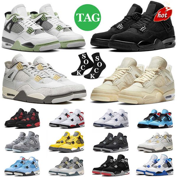 

j4s og jumpman 4 4s basketball shoes retro j4 military black cat red thunder seafoam pn dust bred cement men women outdoor sports sneakers m