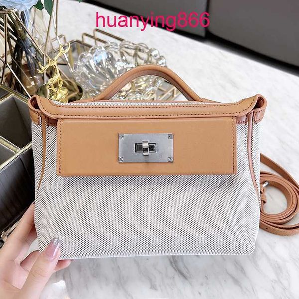 

for bags designer herms's woman 2424 kelys's leather cowhide patchwork canvas shoulder high-grade contrast color dumpling portable