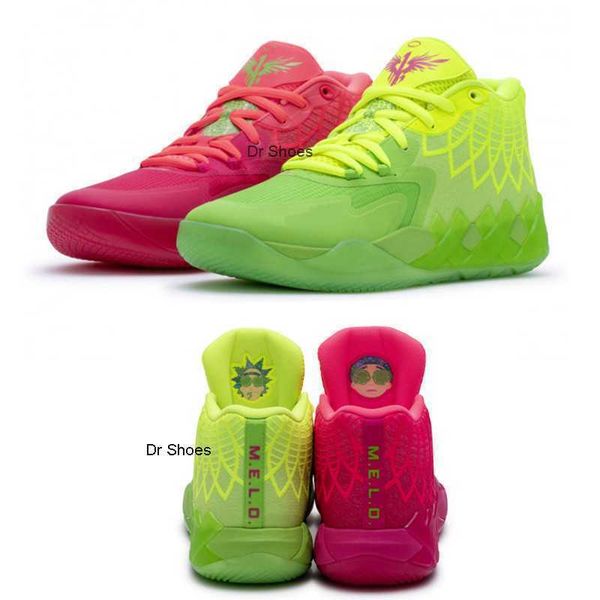 

mb01 rick morty casual shoes for sale men women kids lamelo ball queen city red sport shoe size 4.5-12
