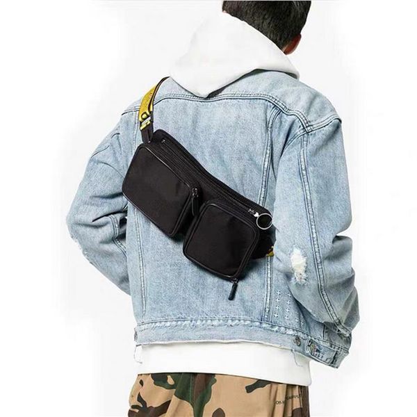 

new detachable cross body hip inclined shoulder bag fanny pack waist bag men canvas off bags multi pocket shoulder bag226v