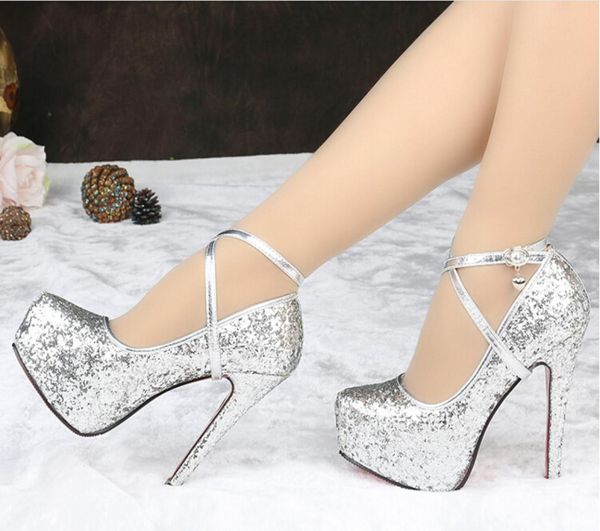 

luxury sequins bridal shoes wedding shoes high heel party prom women shoes evening shoes bridesmaid shoes2284144, Black