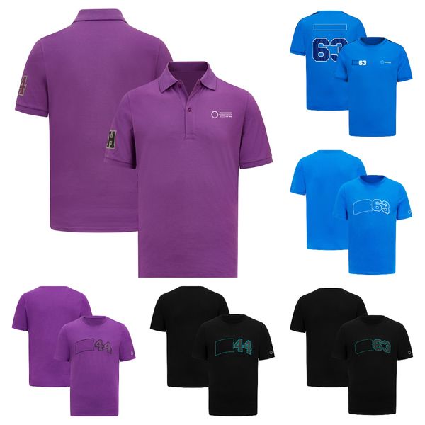 

2023 new f1 racing suit team no.44 t-shirt short-sleeved men's polo shirt customization