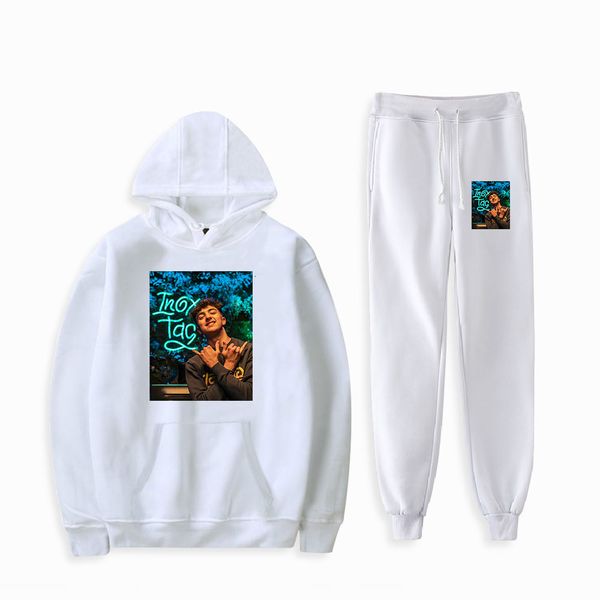 

men's tracksuits inoxtag print fashion fall suit hoodies sportswear hooded sweatshirt ankle banded pant two piece set streetwear style, Gray