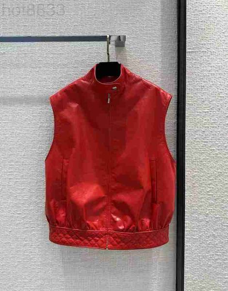 

women's vests designer milan runway 2023 new spring autumn stand collar brand same style outerwear kkz3, Black;white