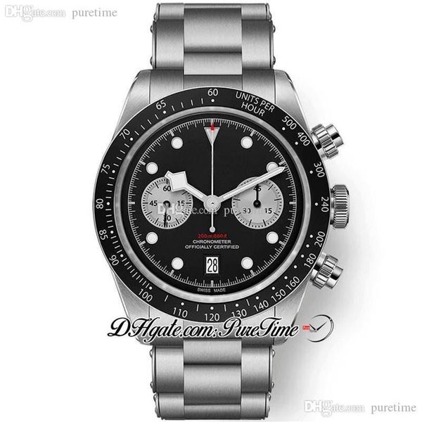 

79360 a21j automatic mens watch 42mm black dial silver subdial stainless steel bracelet sposts watches no chornograph all smalldia344g, Slivery;brown
