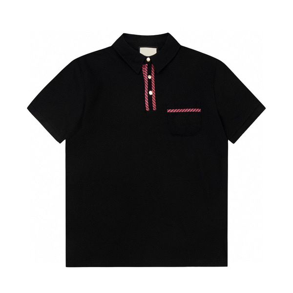 

men's plus tees & polos round neck embroidered and printed polar style summer wear with street pure cotton q1wr, Black;brown