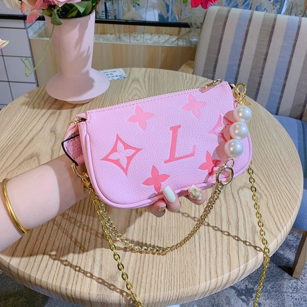 

23ss womens luxurys designers mini hasptotes bag handbags flowers shouder crossbody women handbag fine metal chain pouch purse 15cm