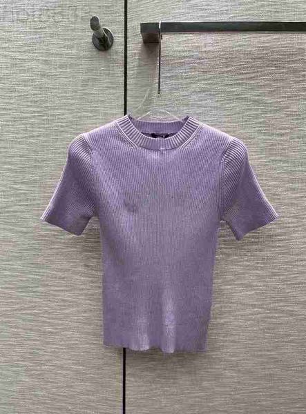 

women's knits & tees designer 2023 spring summer o neck short sleeve high end jacquard pullovers sweater t0n1, White