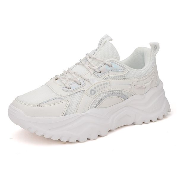 

casual shoes spring new thick soles increase popular sports dad shoes women's fashion versatile breathable single shoe soft soles trend, Black