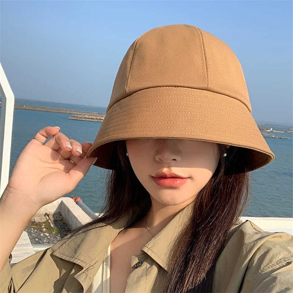 

wide brim hats 2023 spring new bob hat windproof basin hats solid color japanese bucket cap short brim breathable sunscreen women bucket cap, Blue;gray