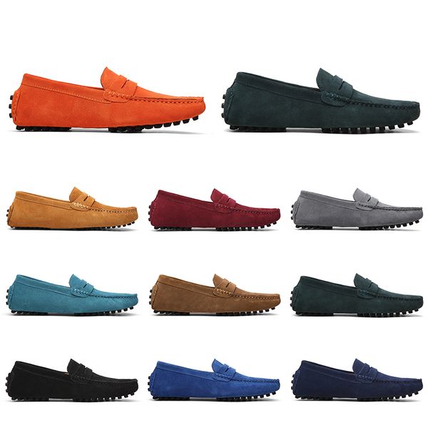 

mens women casual shoes leather soft sole black red orange blue brown comfortable outdoor sneaker 038