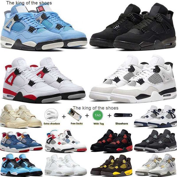 

j4s og2023 og jumpman 4s black cat mens basketball shoes university bluet lightning military black messy room red cement pn dust midnight